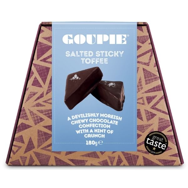 Goupie Chocolate Salted Sticky Toffee 180g Chocolate Box